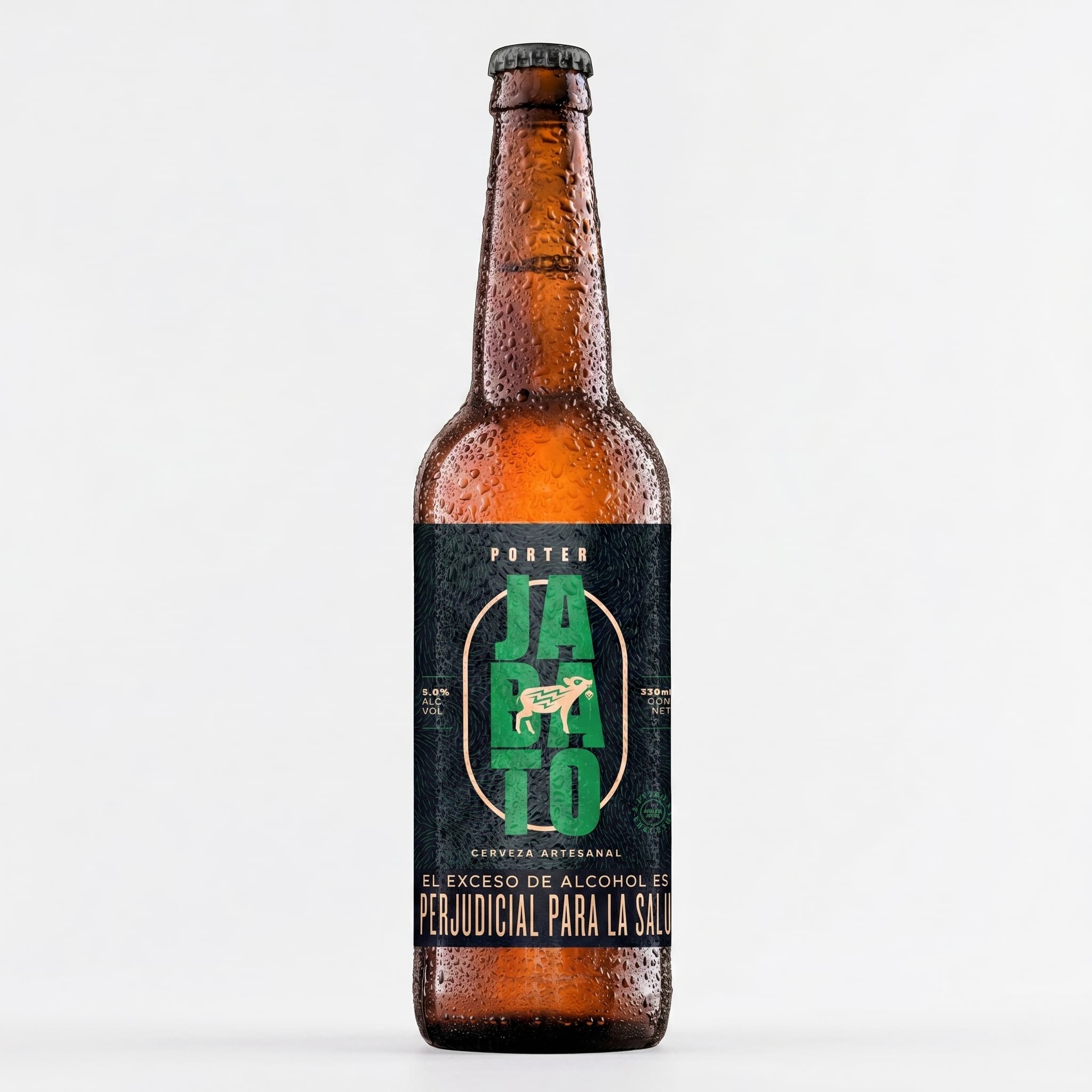 Botella Jabato Porter 330ml — cerveza oscura artesanal para parches de noche